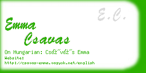 emma csavas business card